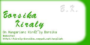 borsika kiraly business card